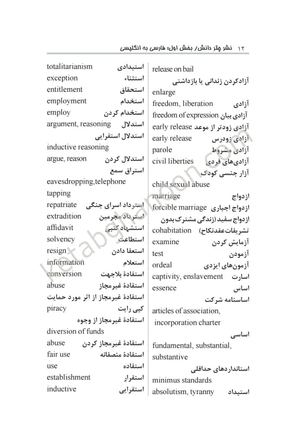 فرهنگ واژگان حقوقی بیات