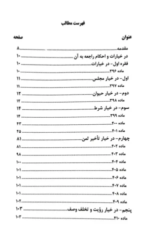 خیارات در قانون و رویه قضایی