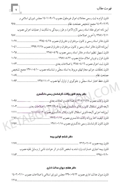 قوانین حقوقی تنقیح شده آوا (کاربردی)